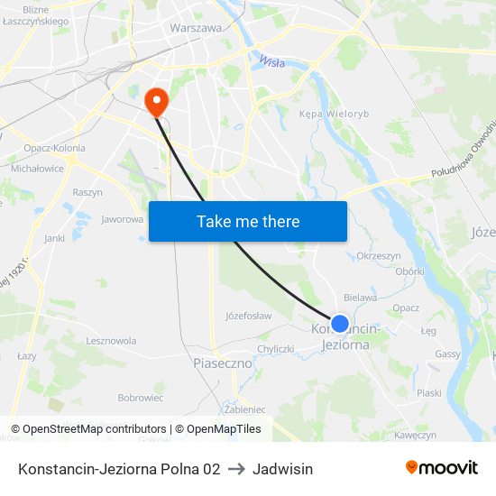 Konstancin-Jeziorna Polna 02 to Jadwisin map