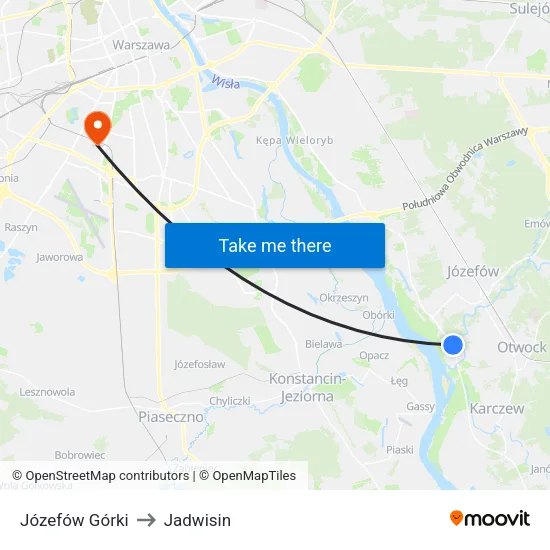 Józefów Górki to Jadwisin map