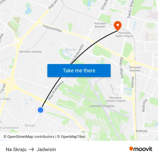 Na Skraju to Jadwisin map