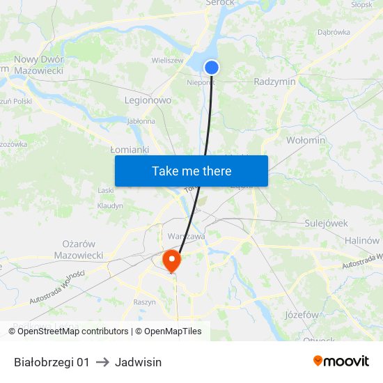 Białobrzegi 01 to Jadwisin map