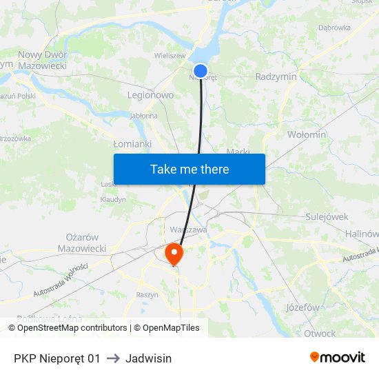 PKP Nieporęt to Jadwisin map