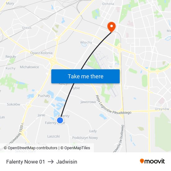 Falenty Nowe 01 to Jadwisin map