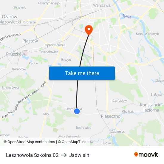 Lesznowola Szkolna 02 to Jadwisin map