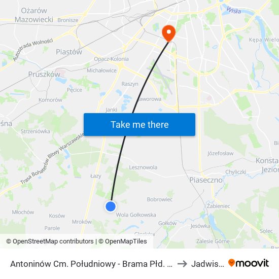 Antoninów Cm. Południowy-Brama Płd. to Jadwisin map