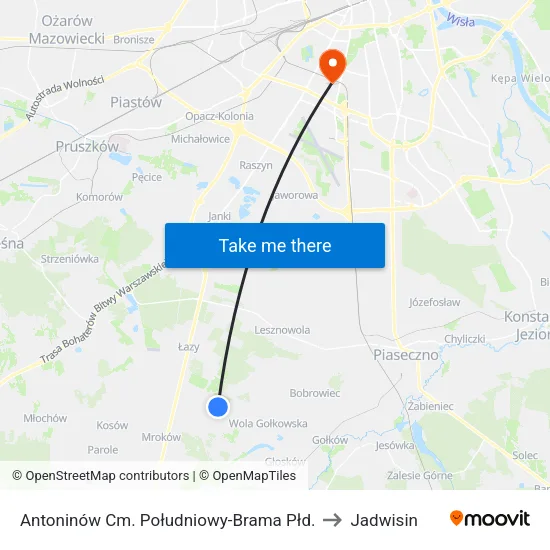 Antoninów Cm. Południowy - Brama Płd. to Jadwisin map