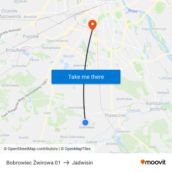 Bobrowiec Żwirowa 01 to Jadwisin map