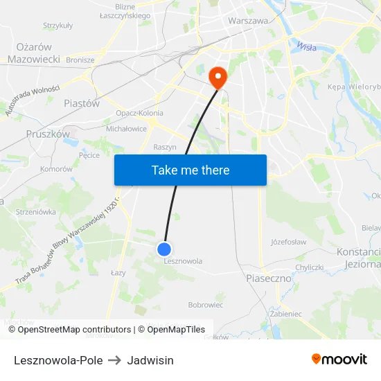 Lesznowola - Pole to Jadwisin map