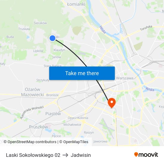 Laski Sokołowskiego to Jadwisin map