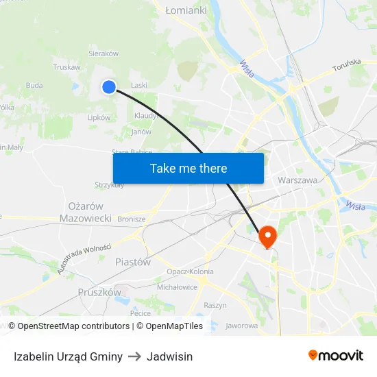 Izabelin Urząd Gminy to Jadwisin map