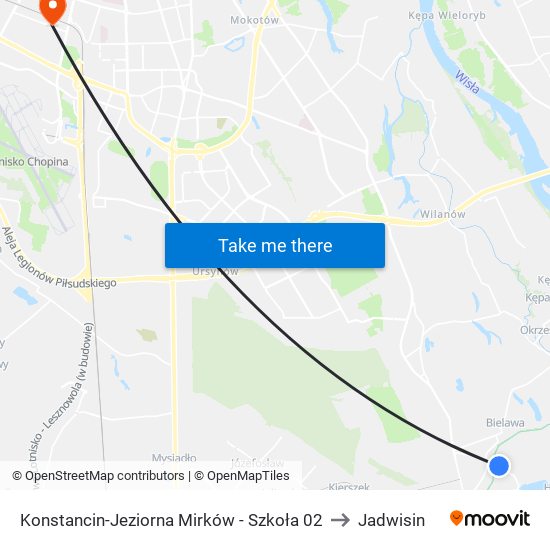 Konstancin-Jeziorna Mirków - Szkoła 02 to Jadwisin map