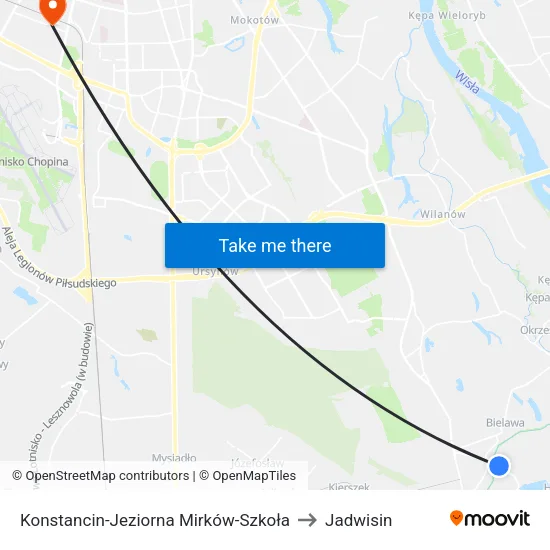 Konstancin-Jeziorna Mirków - Szkoła to Jadwisin map