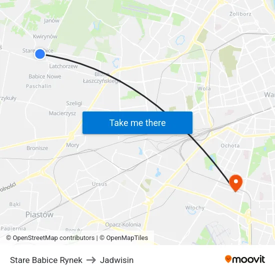Stare Babice Rynek to Jadwisin map