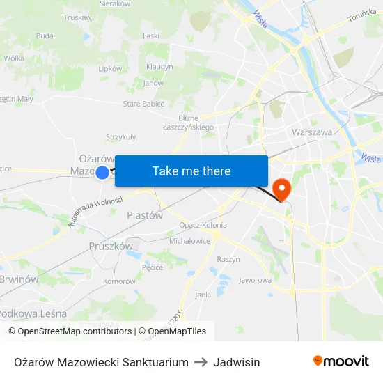 Ożarów Mazowiecki Sanktuarium to Jadwisin map