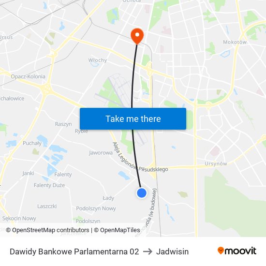 Dawidy Bankowe Parlamentarna 02 to Jadwisin map