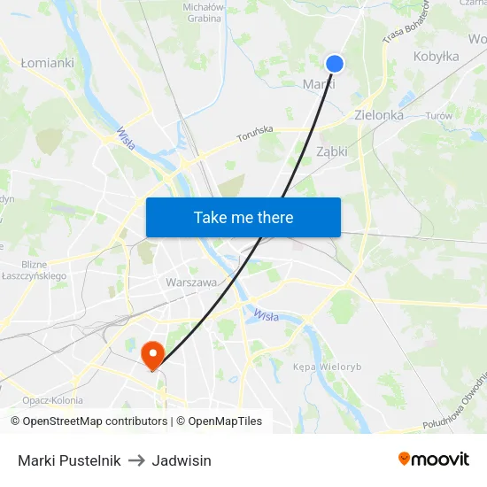 Marki Pustelnik to Jadwisin map