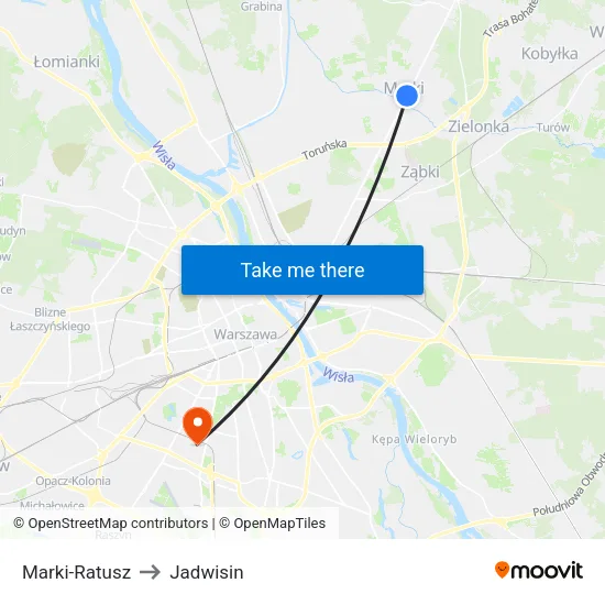 Marki - Ratusz to Jadwisin map