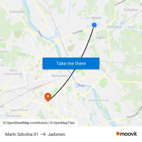 Marki Szkolna to Jadwisin map