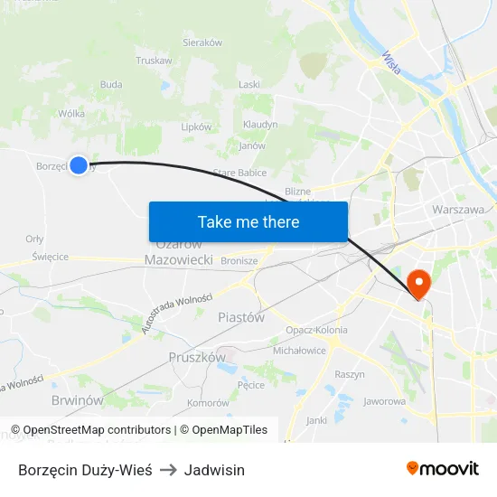 Borzęcin Duży - Wieś to Jadwisin map