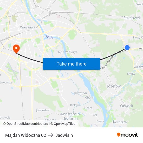 Majdan Widoczna 02 to Jadwisin map