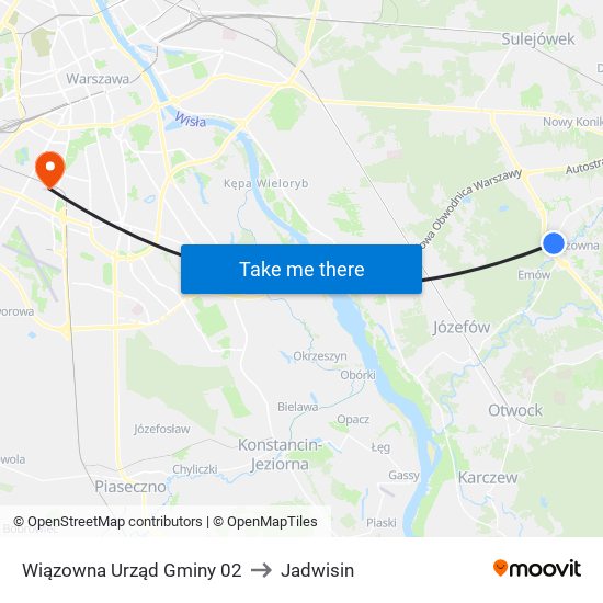 Wiązowna Urząd Gminy to Jadwisin map