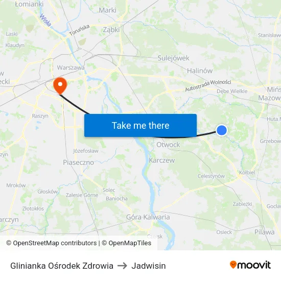 Glinianka Ośrodek Zdrowia to Jadwisin map