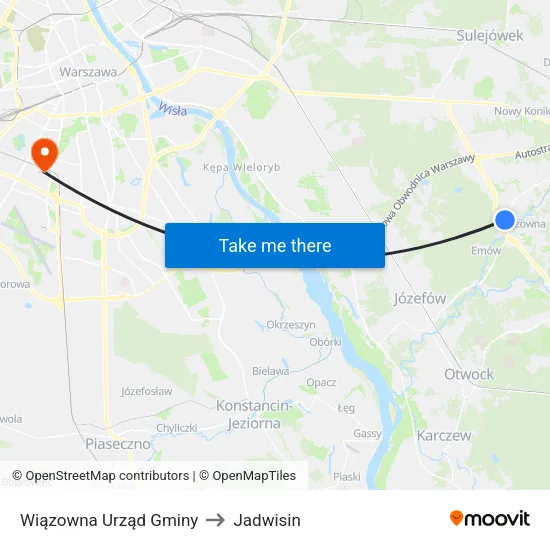 Wiązowna Urząd Gminy to Jadwisin map