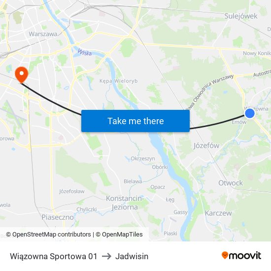 Wiązowna Sportowa 01 to Jadwisin map