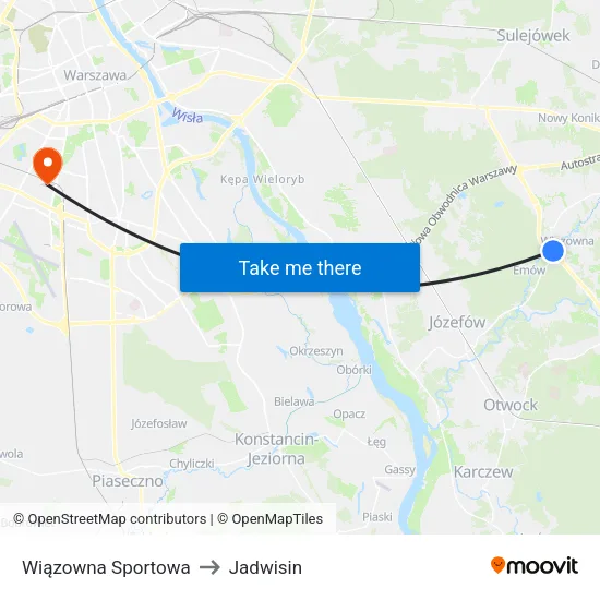 Wiązowna Sportowa to Jadwisin map