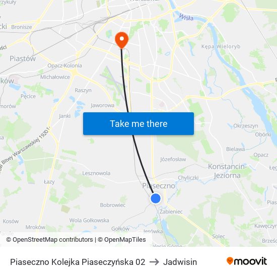 Piaseczno Kolejka Piaseczyńska 02 to Jadwisin map