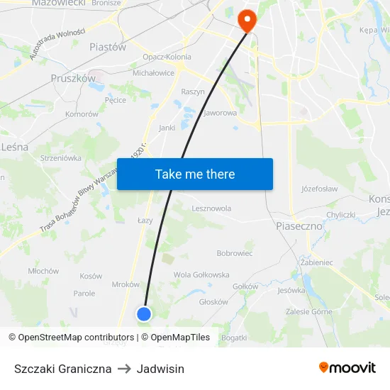 Szczaki Graniczna to Jadwisin map