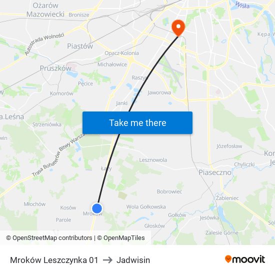 Mroków Leszczynka 01 to Jadwisin map