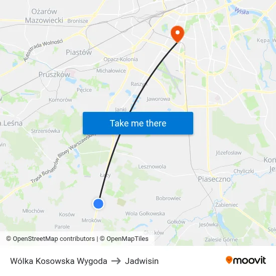Wólka Kosowska Wygoda to Jadwisin map