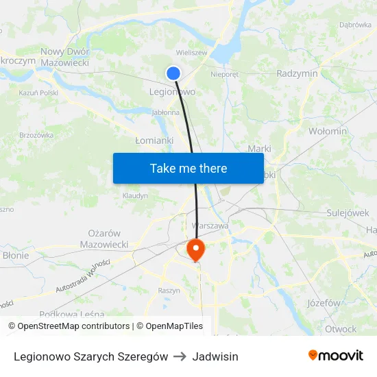 Legionowo Szarych Szeregów to Jadwisin map