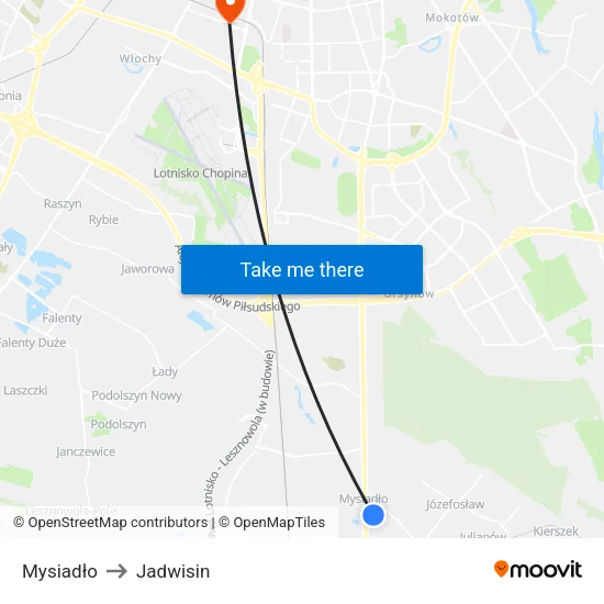 Mysiadło to Jadwisin map