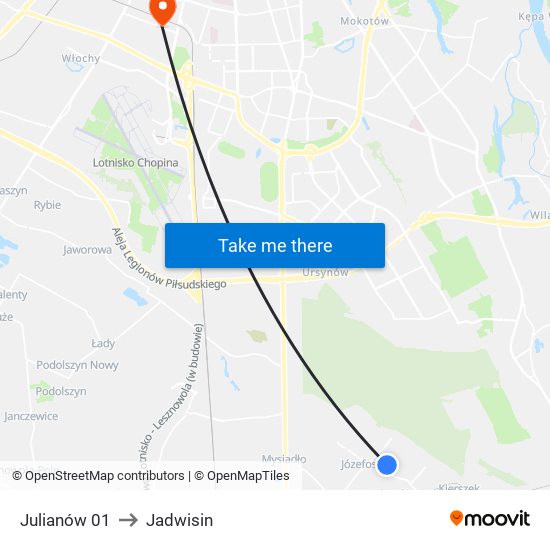 Józefosław Julianów to Jadwisin map