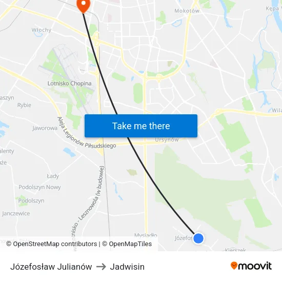 Józefosław Julianów to Jadwisin map