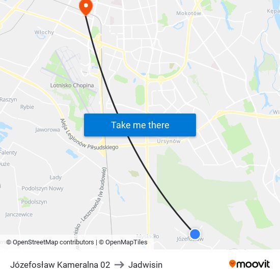 Józefosław Kameralna to Jadwisin map