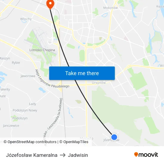 Józefosław Kameralna to Jadwisin map