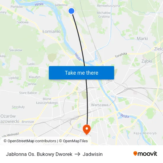 Jabłonna Os. Bukowy Dworek to Jadwisin map