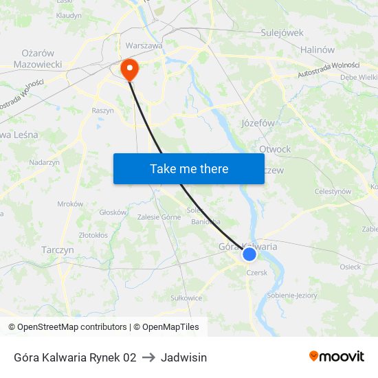 Góra Kalwaria Rynek 02 to Jadwisin map