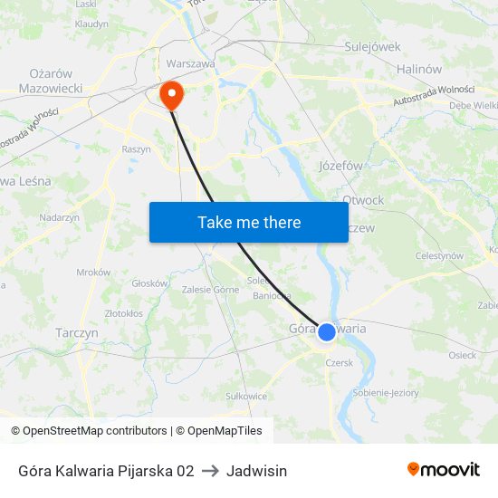 Góra Kalwaria Pijarska 02 to Jadwisin map