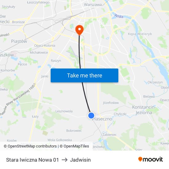 Stara Iwiczna Nowa 01 to Jadwisin map