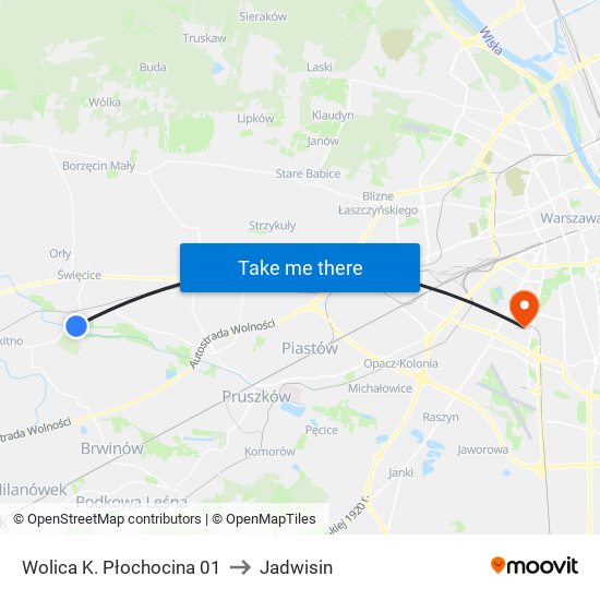 Wolica K. Płochocina 01 to Jadwisin map