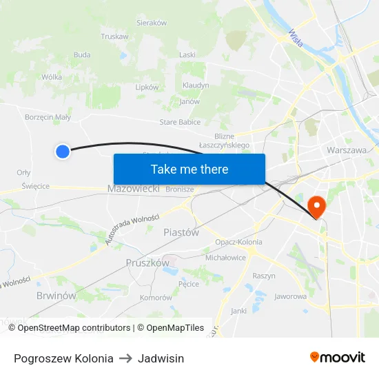 Pogroszew Kolonia to Jadwisin map