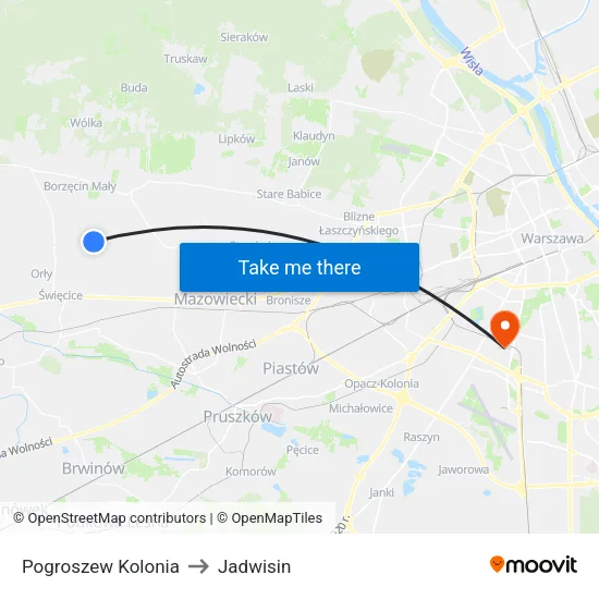Pogroszew Kolonia to Jadwisin map