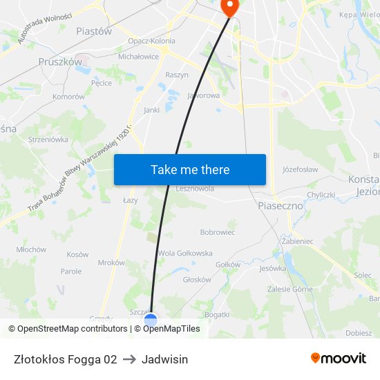 Złotokłos Fogga 02 to Jadwisin map