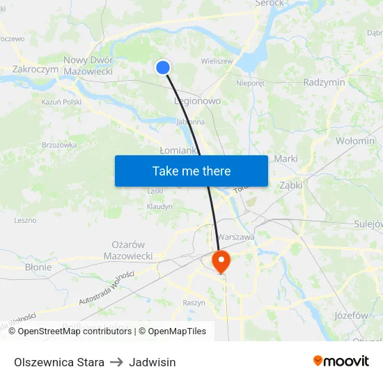 Olszewnica Stara to Jadwisin map
