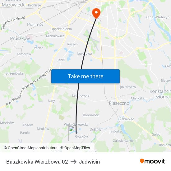 Baszkówka Wierzbowa 02 to Jadwisin map