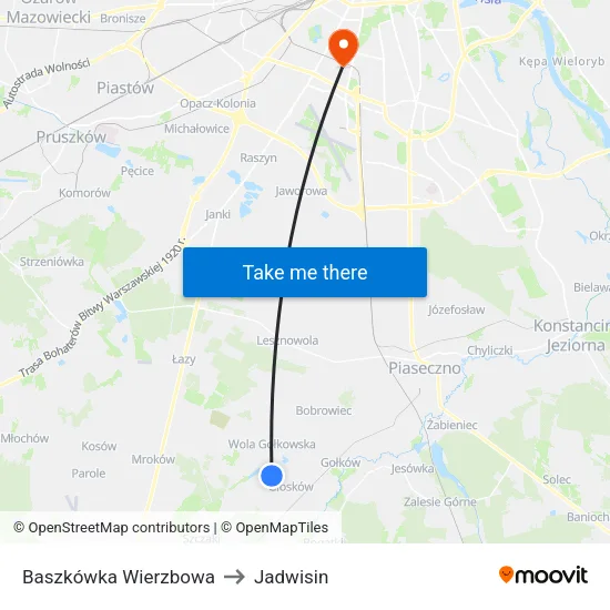 Baszkówka Wierzbowa to Jadwisin map