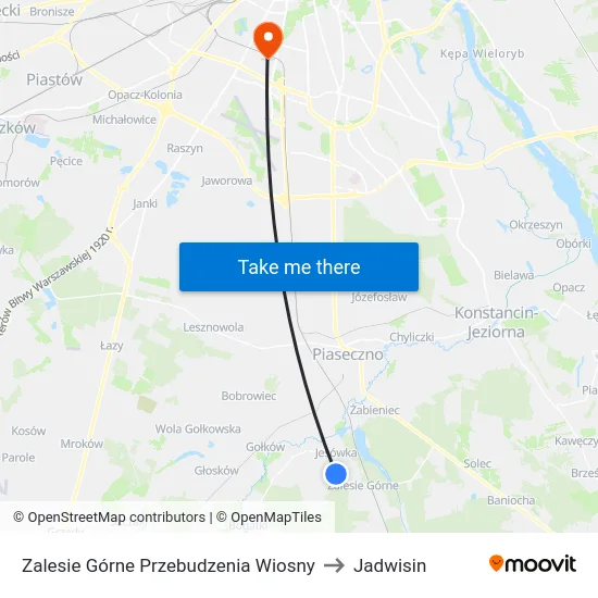 Zalesie Górne Przebudzenia Wiosny to Jadwisin map